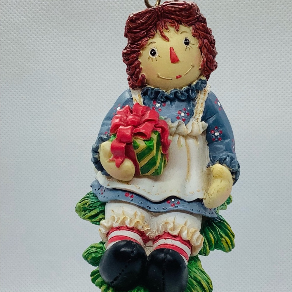 Vintage Kurt Adler Raggedy Ann Christmas Ornament Bells Leaf Rare Holiday 3” HTF